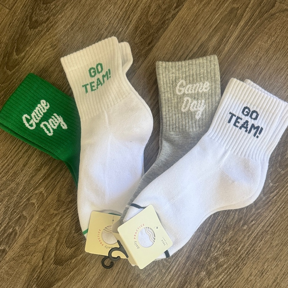 Goodfellow & Co 'Go Team!' & 'Game Day' Crew Socks - White, Green, Gray